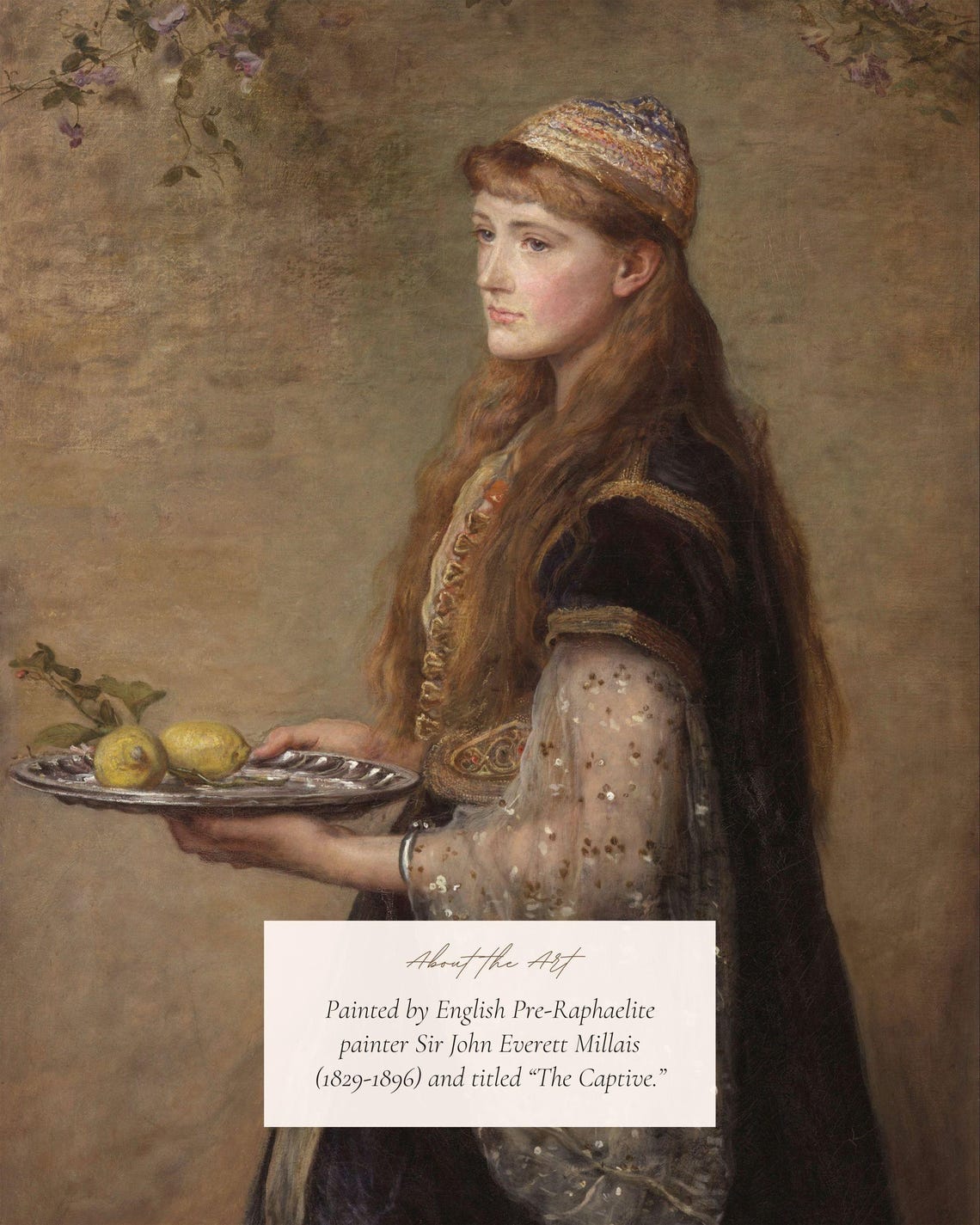 Pre Raphaelite Woman Portrait Print Vintage Classical Oil Painting - Image 2