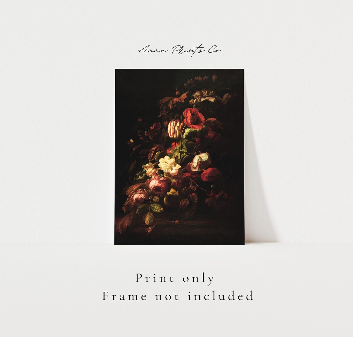 Bouquet De Fleurs Vintage Baroque Floral Art Print - Image 3
