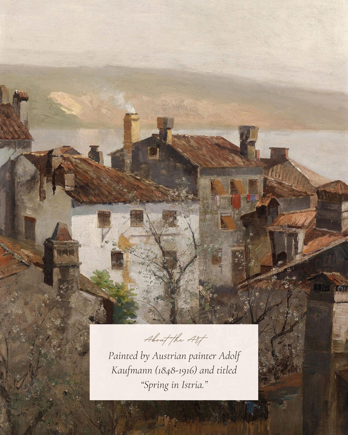 European Town By The Sea, Vintage Cityscape Art Print - Image 2