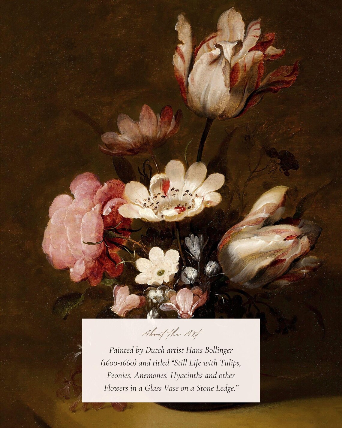 Vintage Floral Still Life, Baroque Wall Art Print - Image 2
