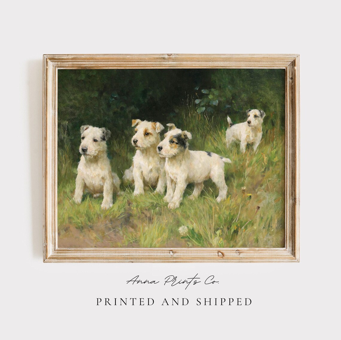 Vintage Terrier Puppy, Victorian Dog Art Print