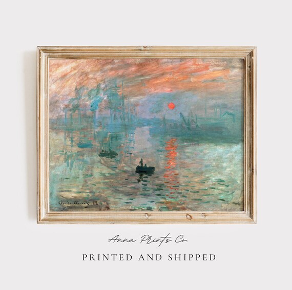 Claude Monet Sunrise, 19th-Century Impressionist Art Print