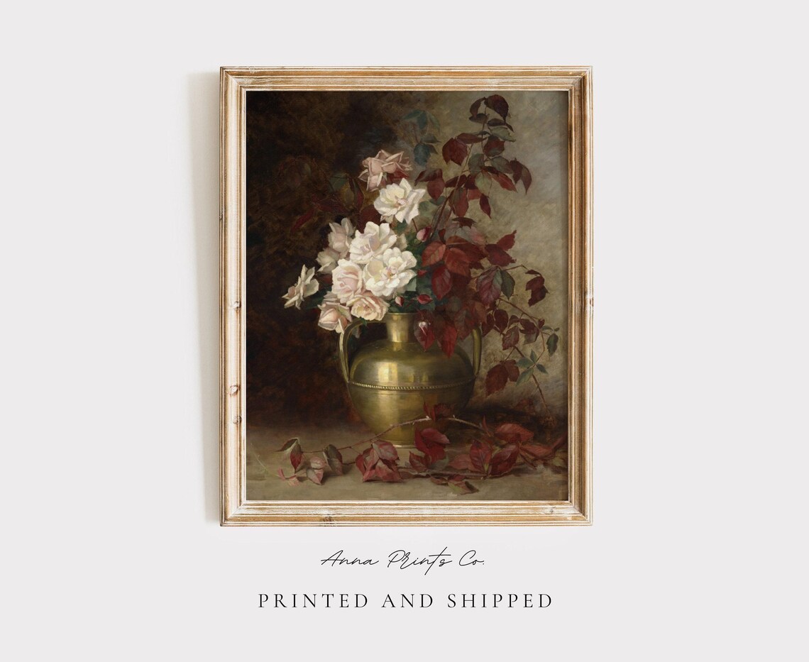 Antique Rose Bouquet Vintage Still Life Art Print