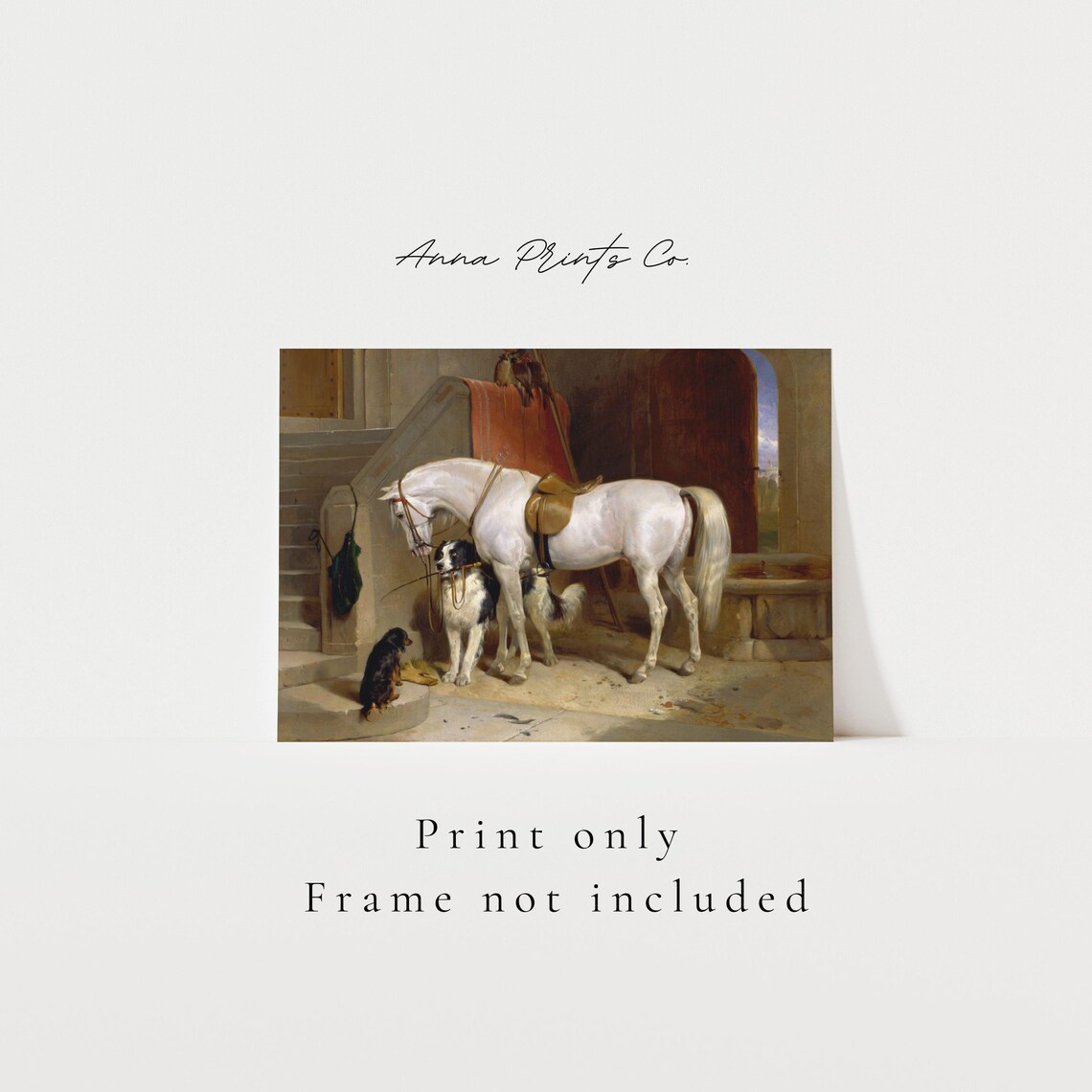 Victorian Horse and Dog Painting, Vintage Art Print - Image 3
