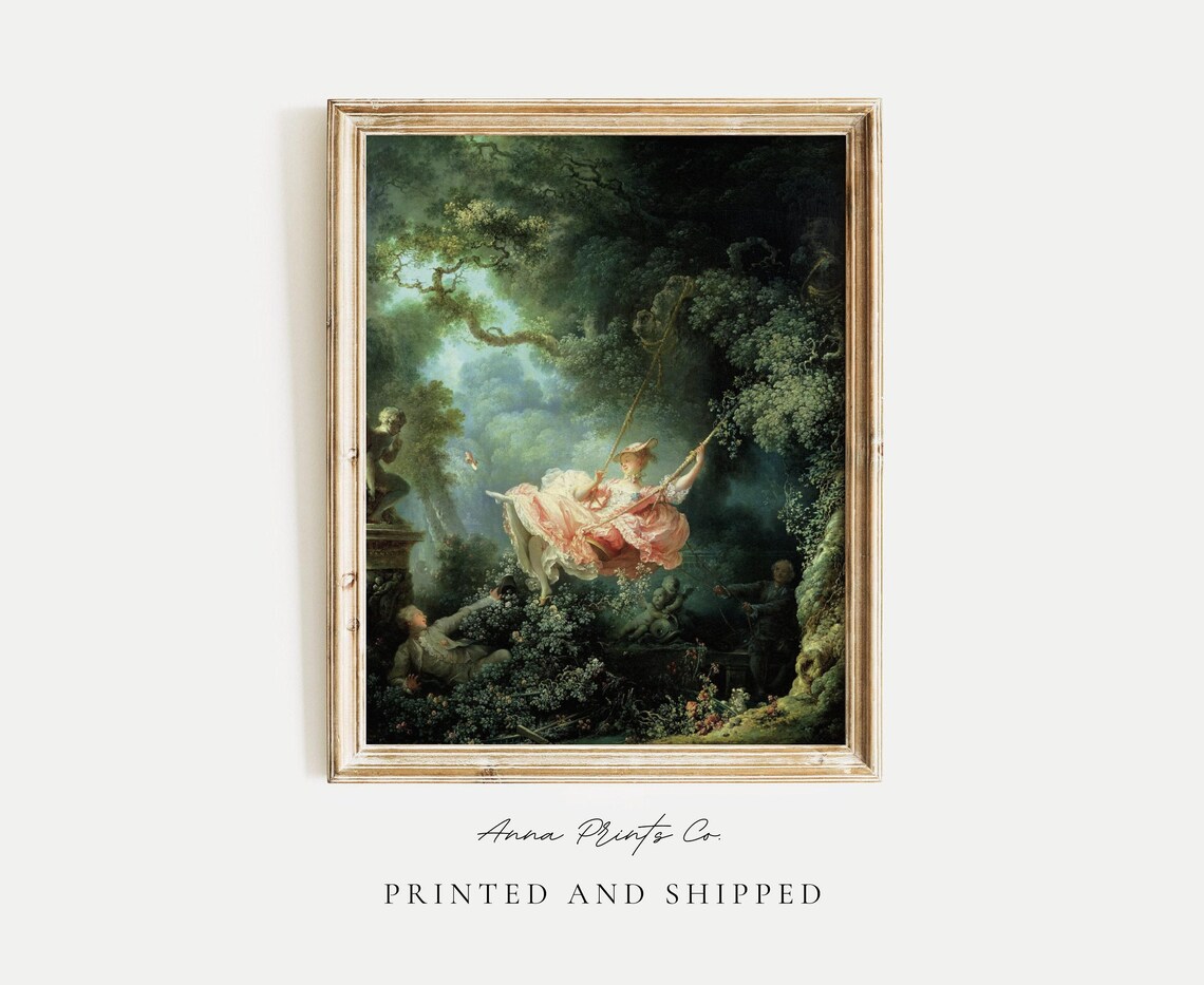 The Swing by Jean-Honore Fragonard, Rococo Art Print