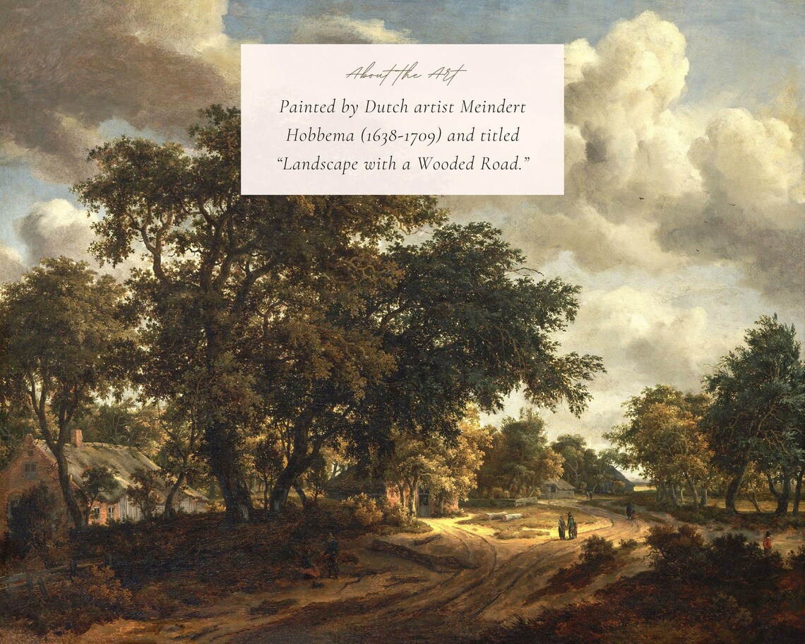 Antique Countryside Scene Art Print, Farmhouse Decor - Image 2