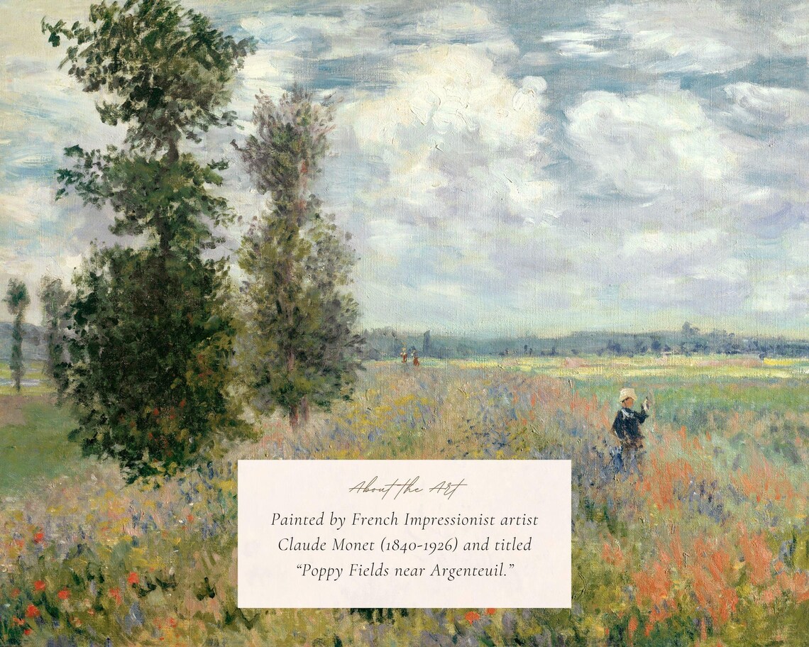 Claude Monet's Poppy Field Near Argenteuil Art Print - Image 2