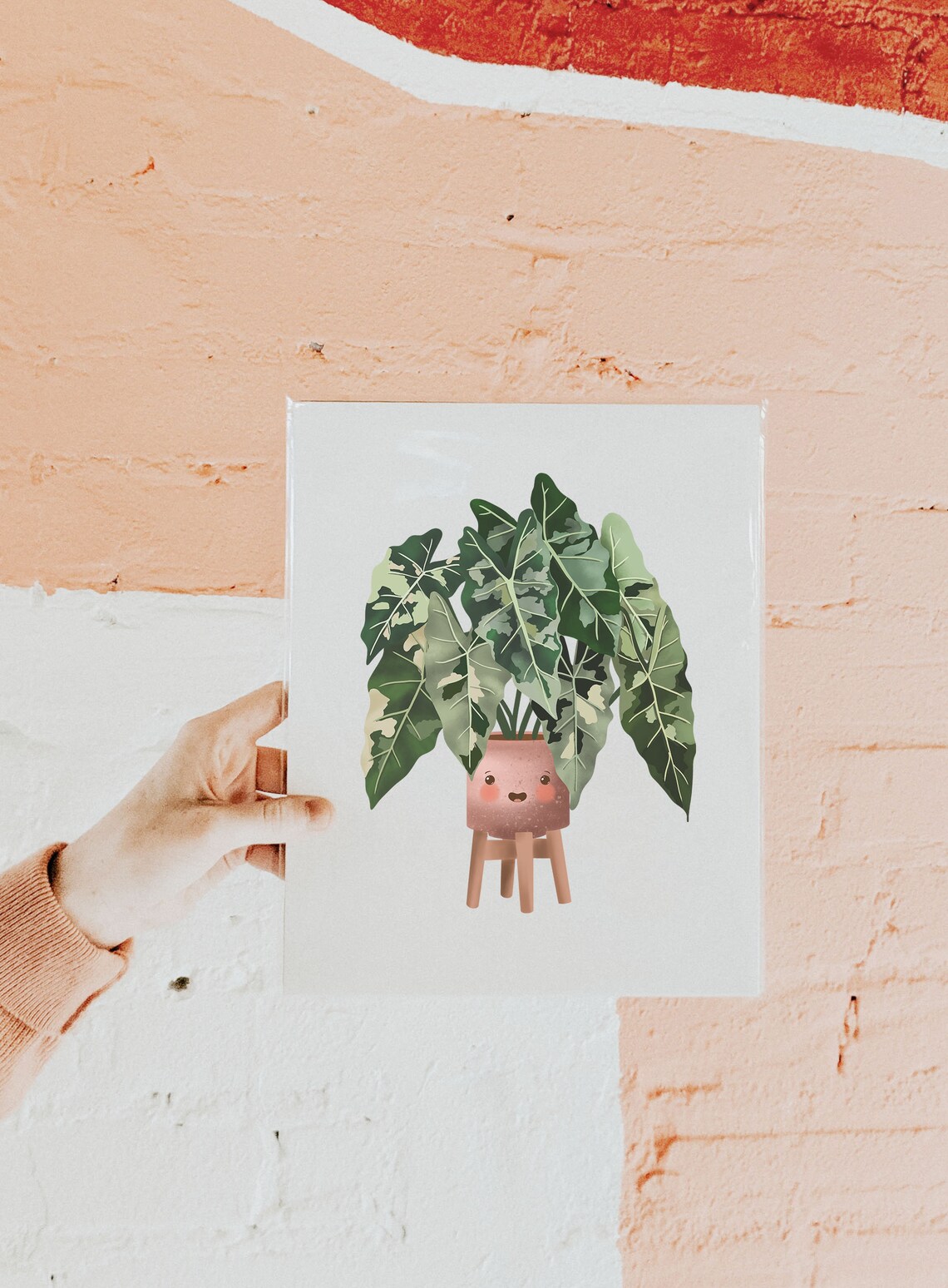 Variegated Philodendron Burle Marxii Cute Kawaii Plant Poster - Image 2
