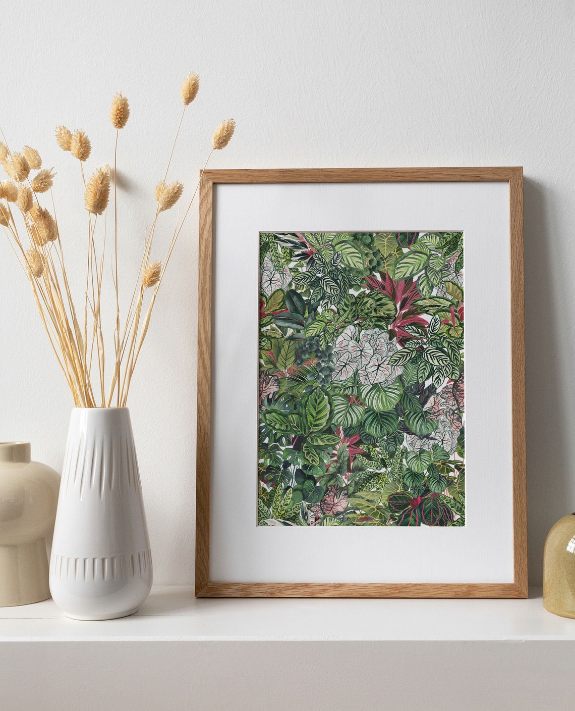 Urban Jungle Pink Caladium Tropical Foliage Botanical Poster - Image 3