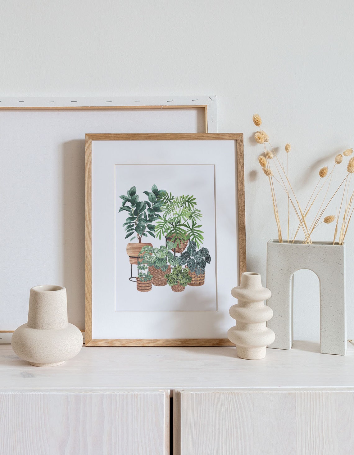 Ficus Philodendron Maranta Group Watercolor Botanical Plant Poster - Image 2