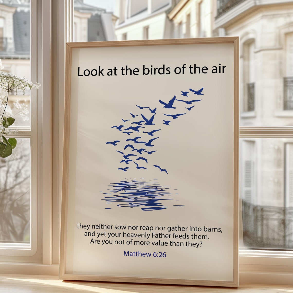 Matthew 626 Print Christian Wall Art Bible Verse Christian Poster Scripture Art Religious Print Gift For Christian Dorm Decor Birds - Image 4