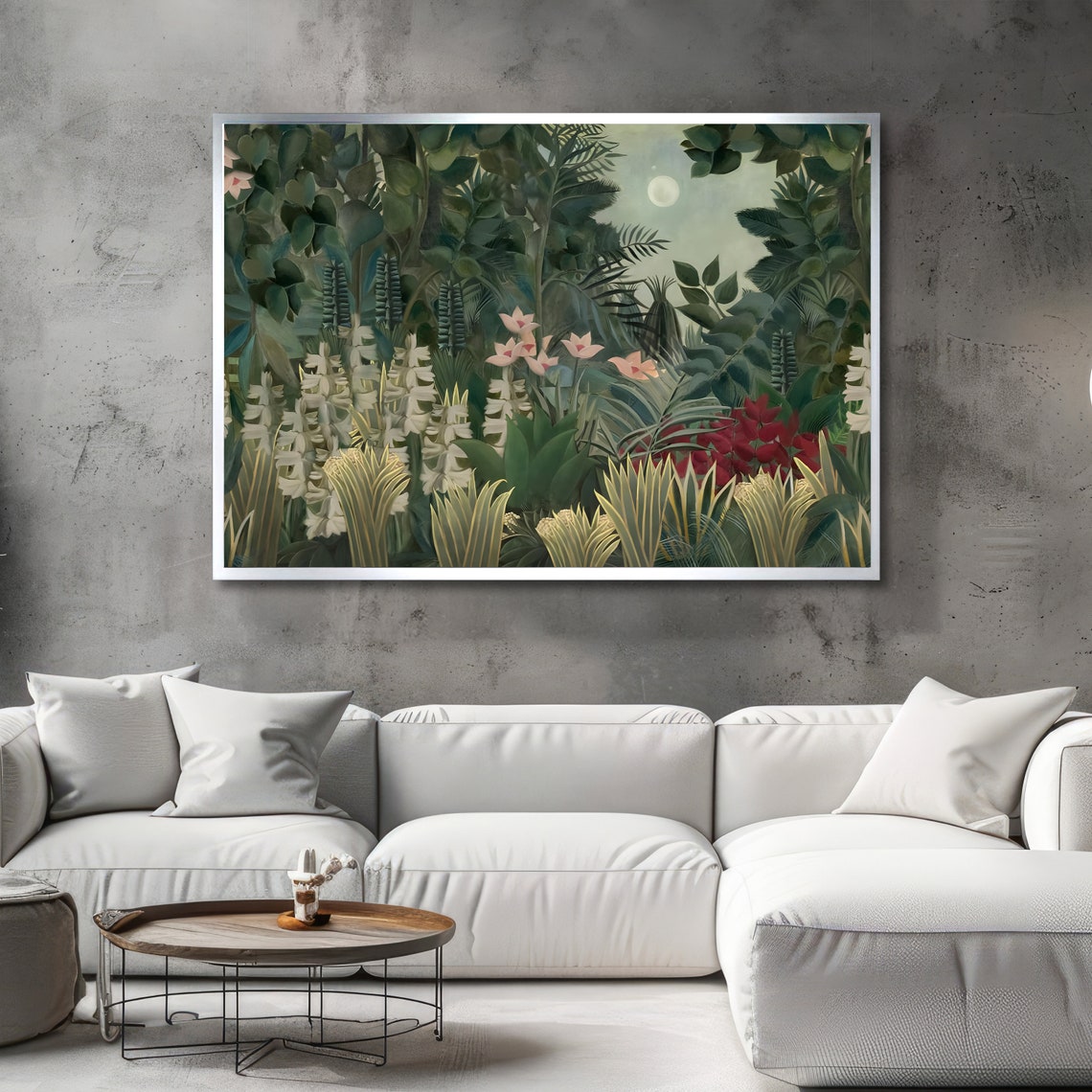 Moonlit Jungle Rousseau Inspired Art Bold Abstract Print Modern Wall Art Ready To Hang Decoration - Image 2