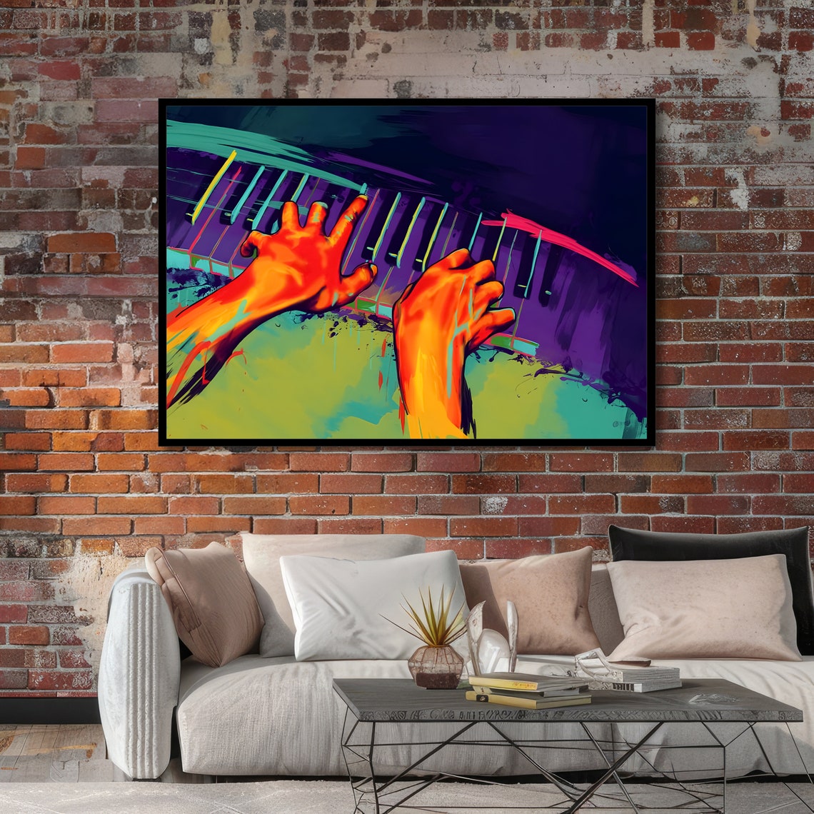 Piano Player Hands Vibrant Abstract Music Art Performance Poster - Image 4