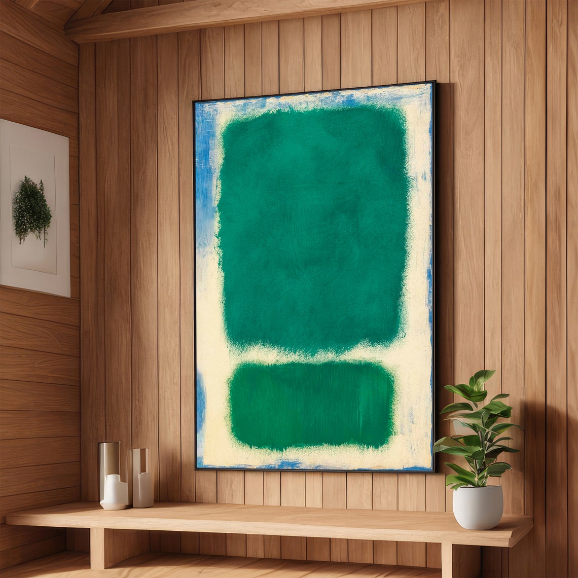 Emerald Green Rothko-Style Color Field Abstract Minimalist Poster