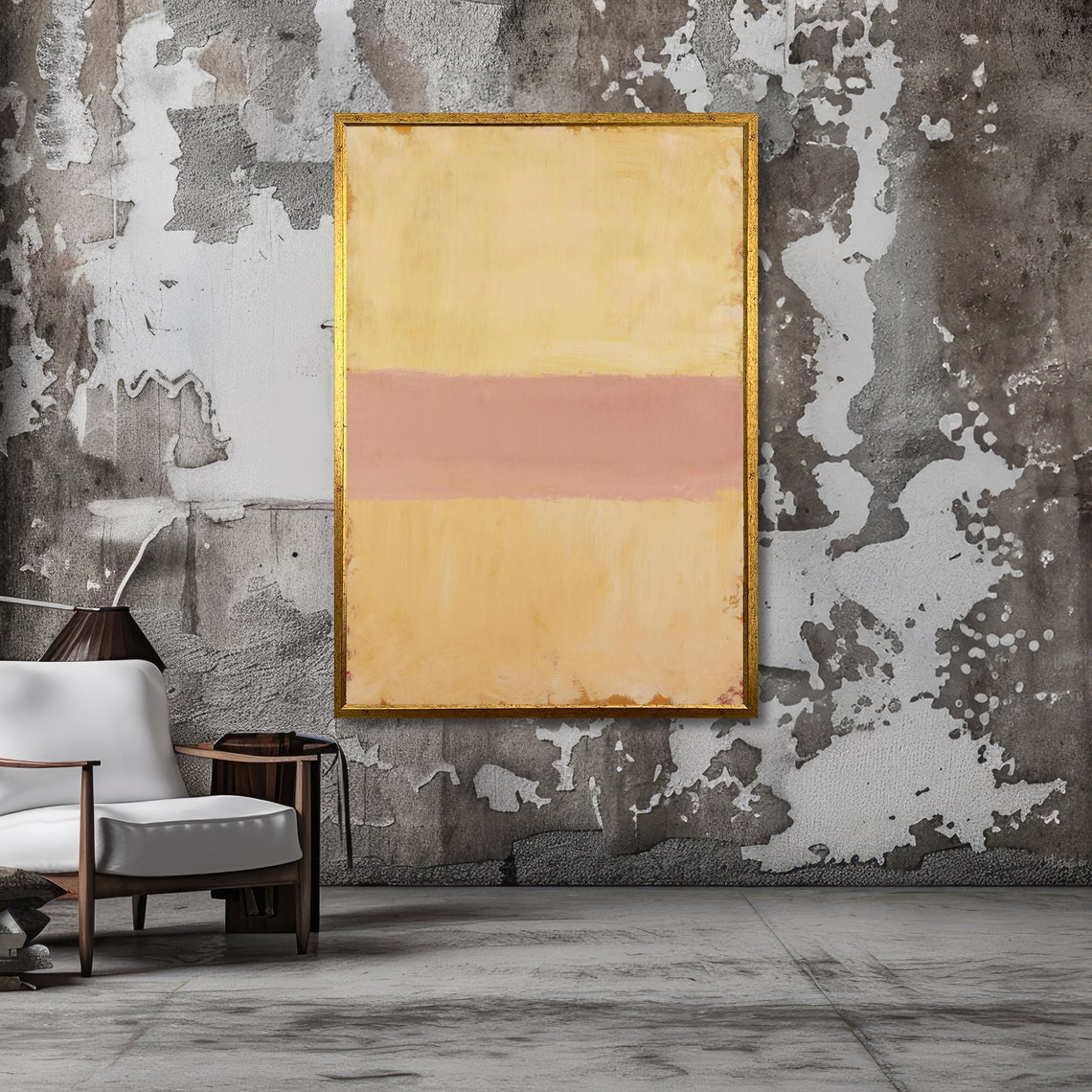 Soft Yellow and Pink Mark Rothko Inspired Abstract Art Poster - Image 5