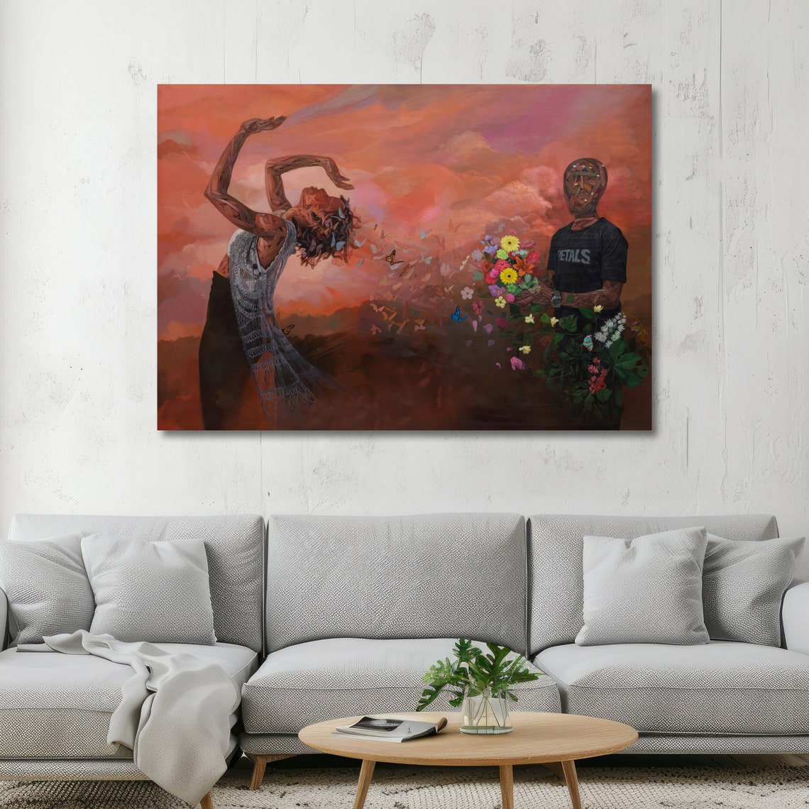 Fading Embrace Couple Sunset Surreal Romantic Love Art Poster - Image 5