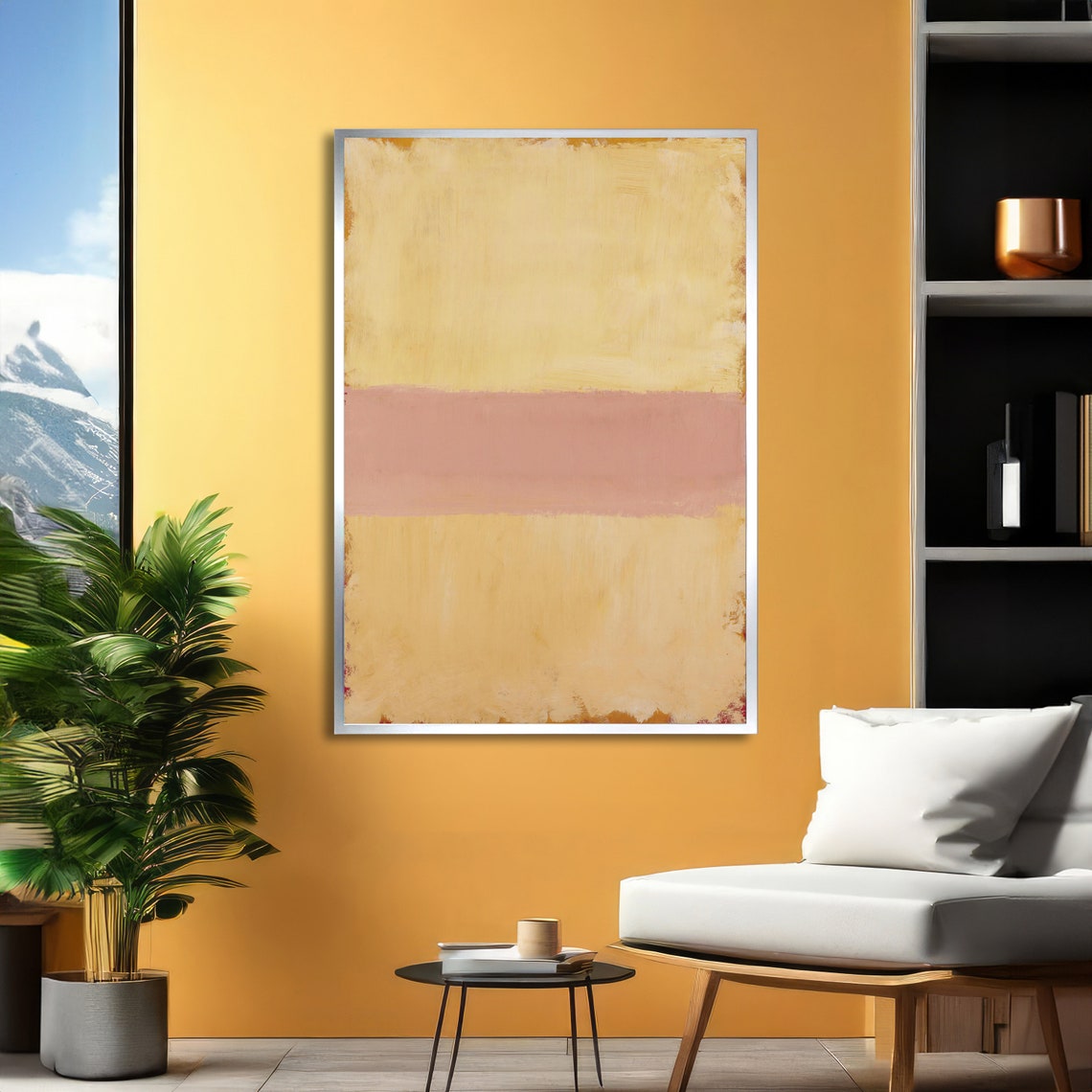 Soft Yellow and Pink Mark Rothko Inspired Abstract Art Poster - Image 4