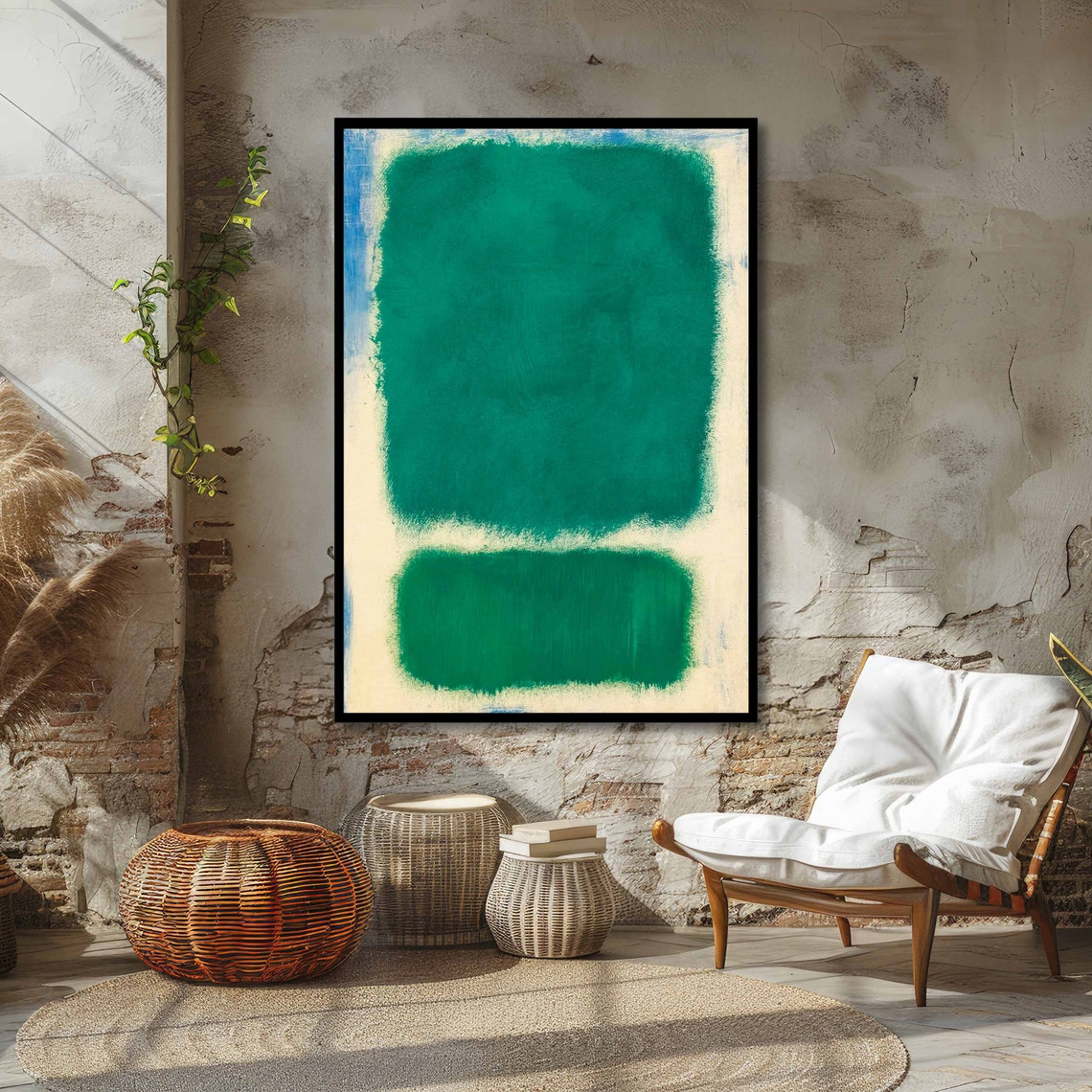 Emerald Green Rothko-Style Color Field Abstract Minimalist Poster - Image 4