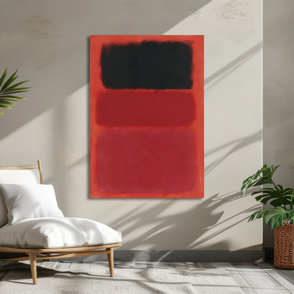 Scarlet Red and Black Rothko-Inspired Abstract Artwork Poster - Image 5