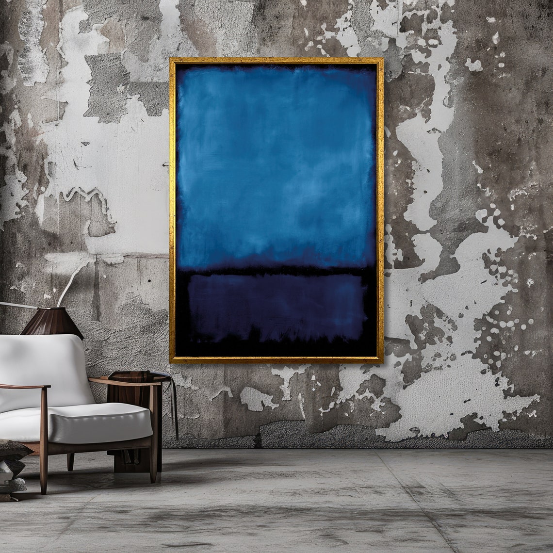 Deep Ocean Blue Rothko-Inspired Gradient Color Field Art Poster - Image 3