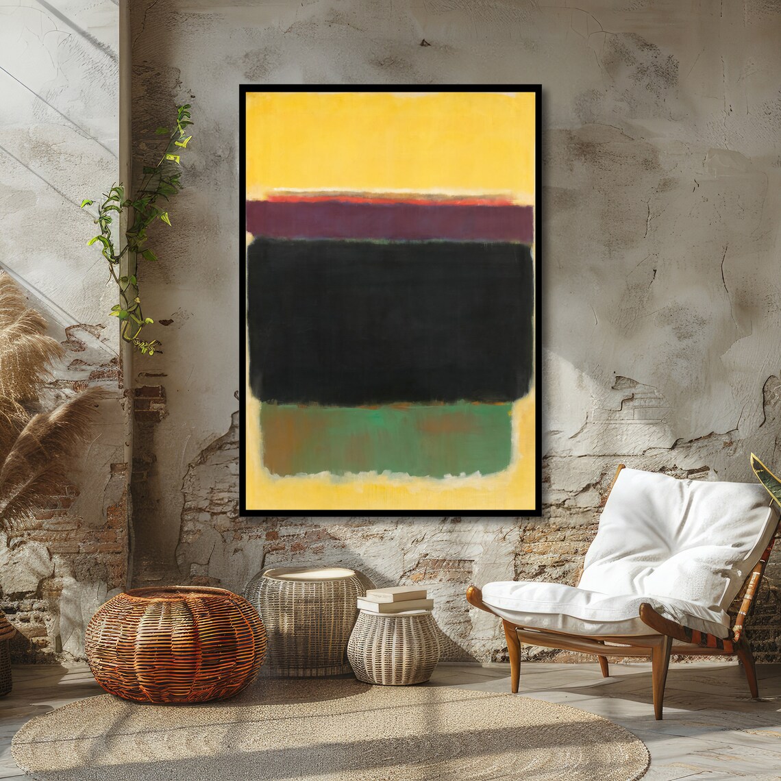 Earth and Sun Yellow Purple Black Rothko-Inspired Art Poster - Image 5