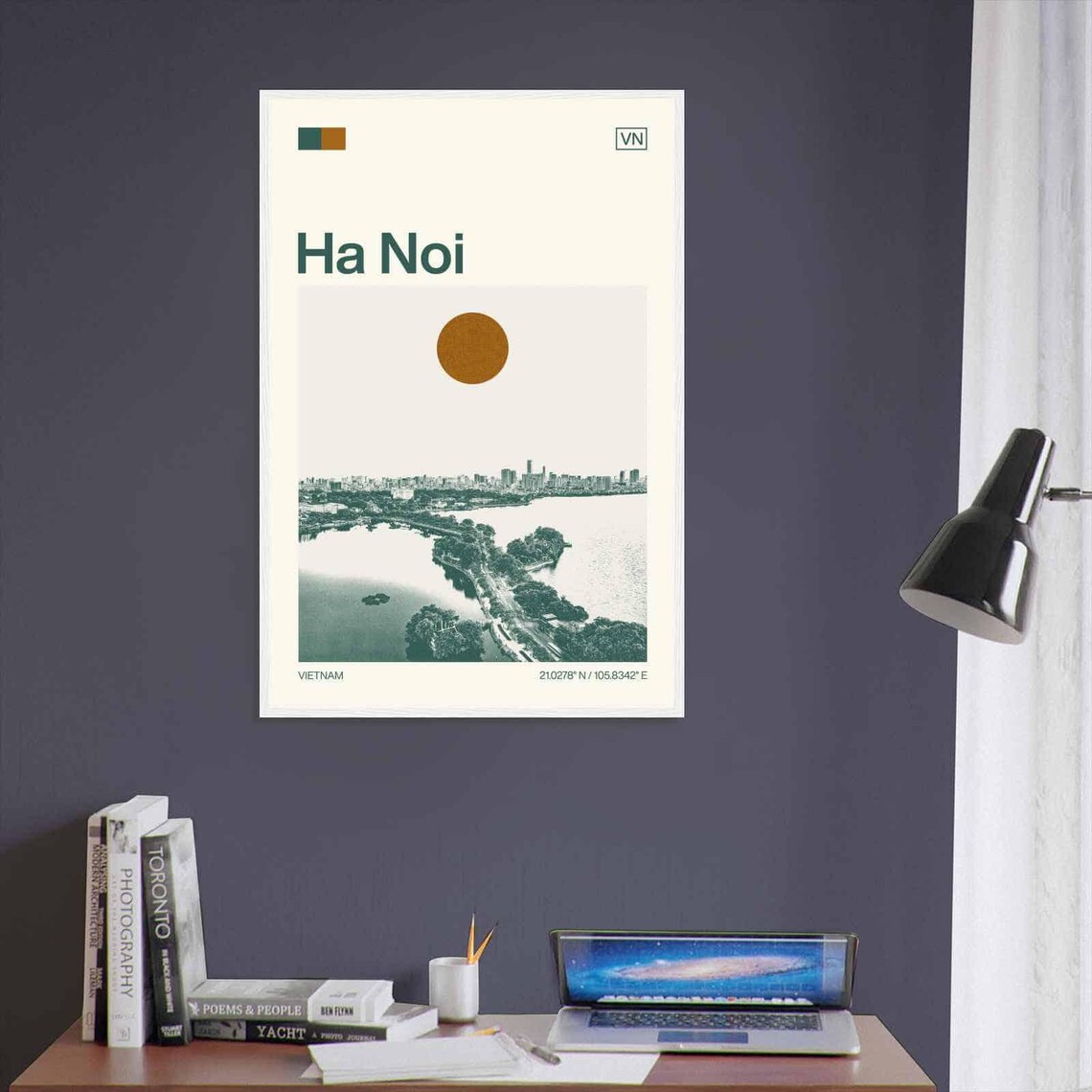 Hanoi Vietnam Minimalist Monochrome Travel Poster - Image 3