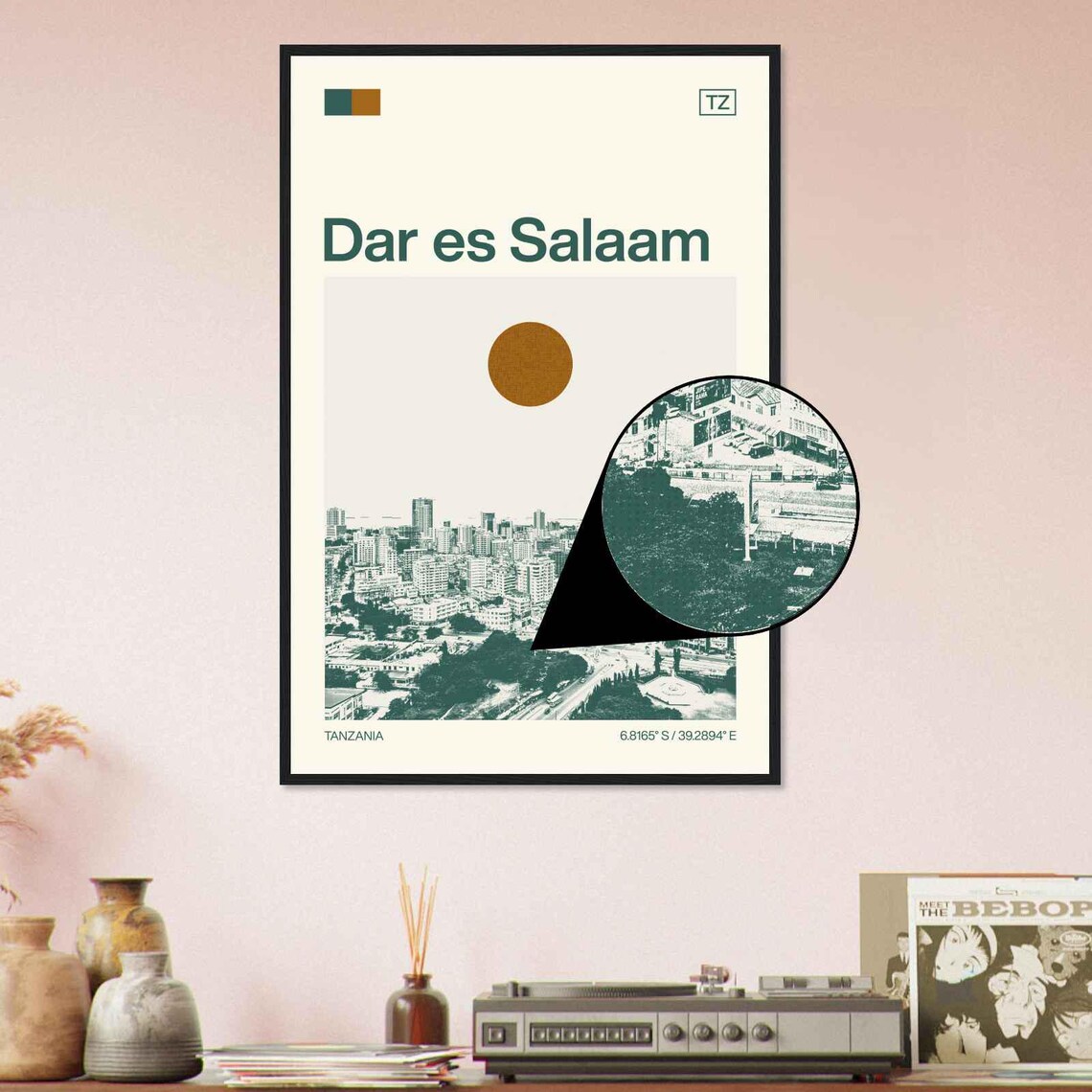 Dar es Salaam Tanzania City Skyline Aerial Minimalist Travel Poster - Image 4