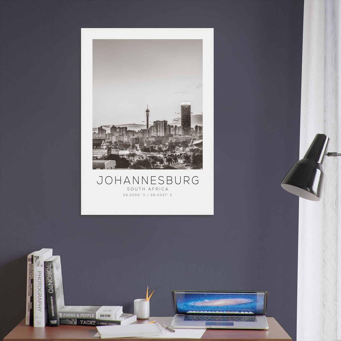 Johannesburg South Africa Travel Photo Poster Bw Johannesburg Travel Print Minimalist Travel Poster Print - Image 3