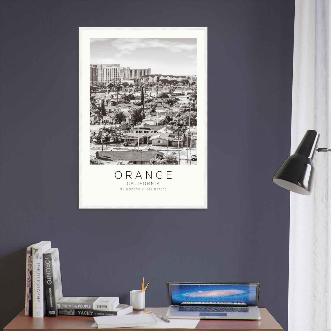 Orange California Suburban Neighborhood Black and White Photo Poster - Image 3