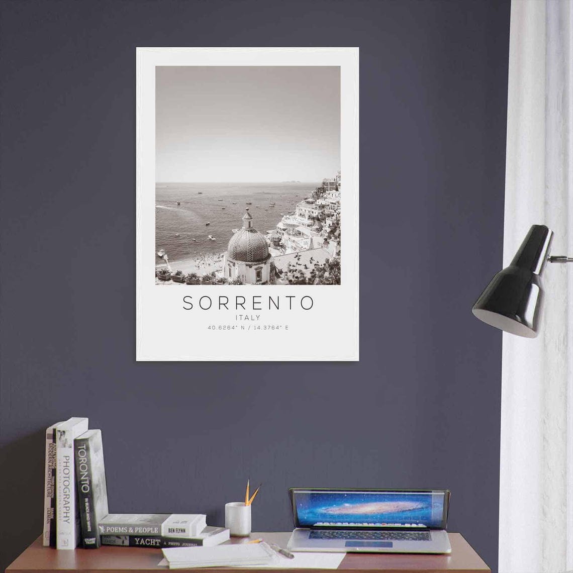 Sorrento Italy Travel Photo Poster Bw Sorrento Travel Print Minimalist Travel Poster Print - Image 3