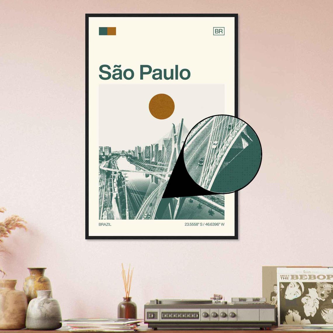 Sao Paulo Brazil Minimalist Monochrome Travel Photo Poster - Image 4