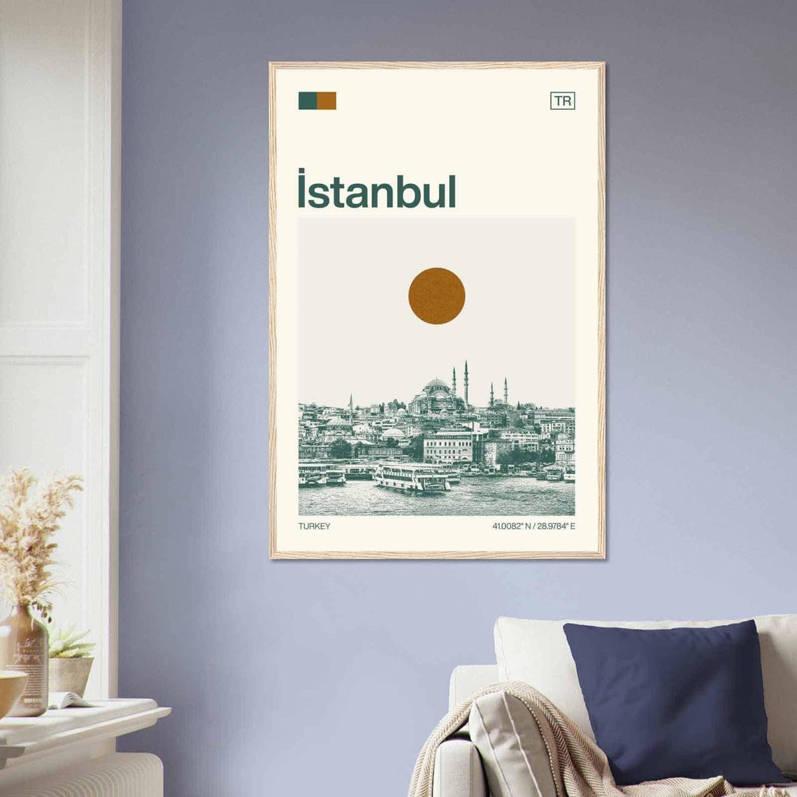 Istanbul Ferry Waterfront Mosque Turkey Minimalist Travel Poster - Image 2