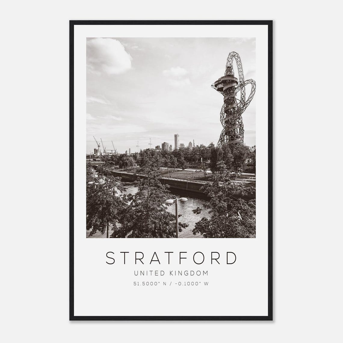 Stratford Upon Avon Theatre Minimalist Black And White Poster