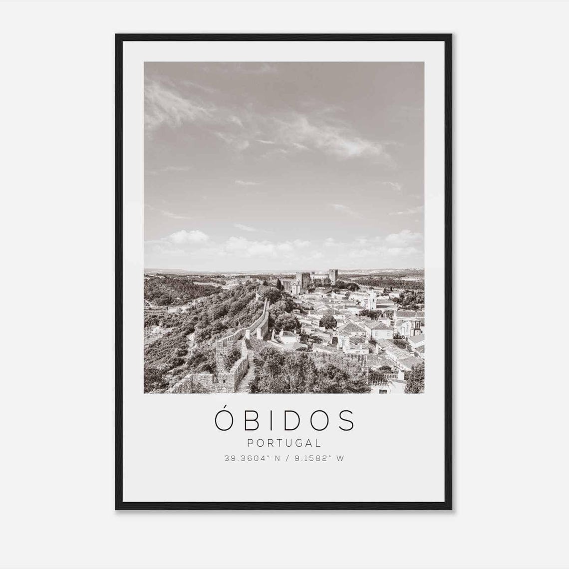 Obidos Portugal Medieval Walled Old Town Castle View Photo Poster