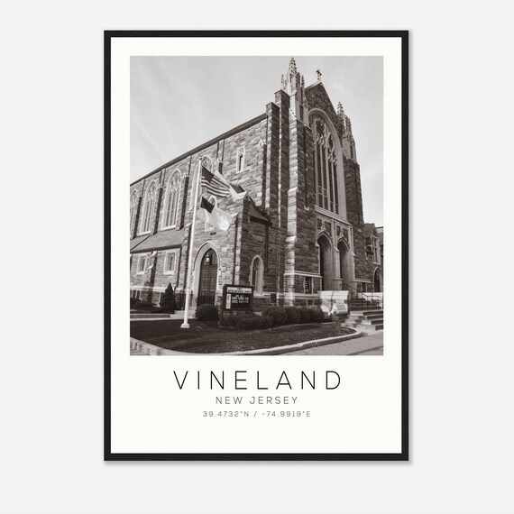 Vineland New Jersey Historic Stone Church Photo Travel Poster