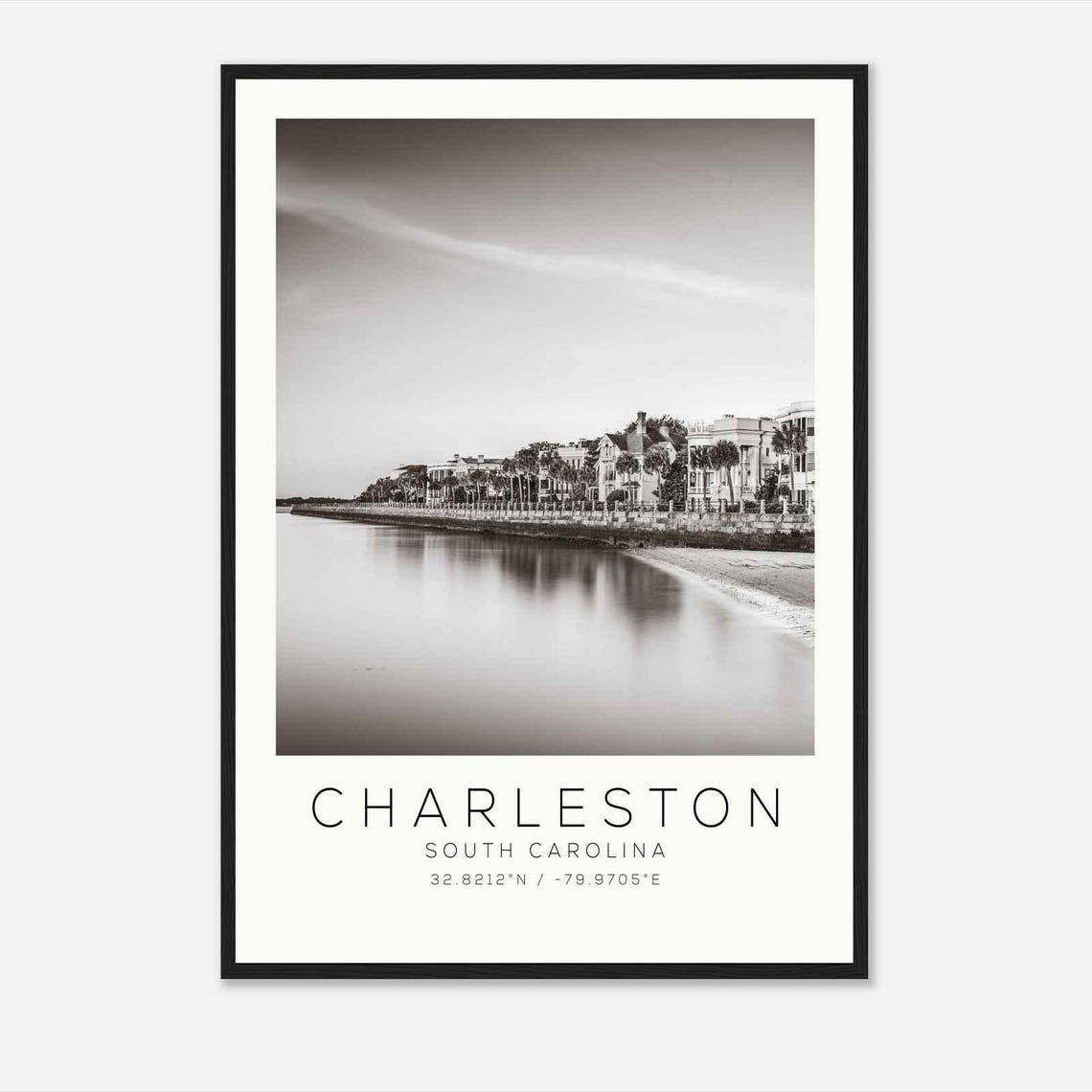Charleston South Carolina Historic Battery Waterfront Homes Poster