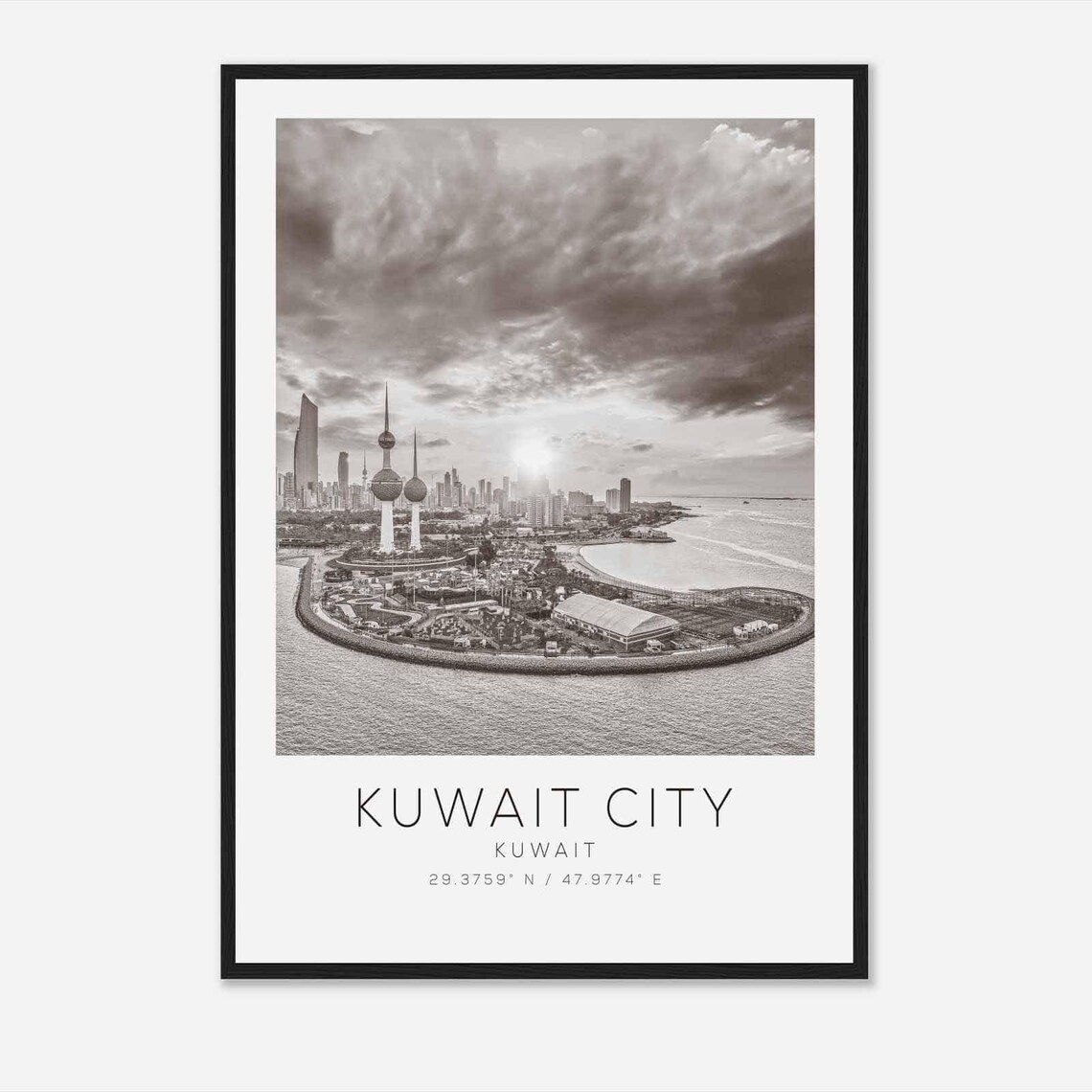 Kuwait City Kuwait Minimalist Travel Poster Print