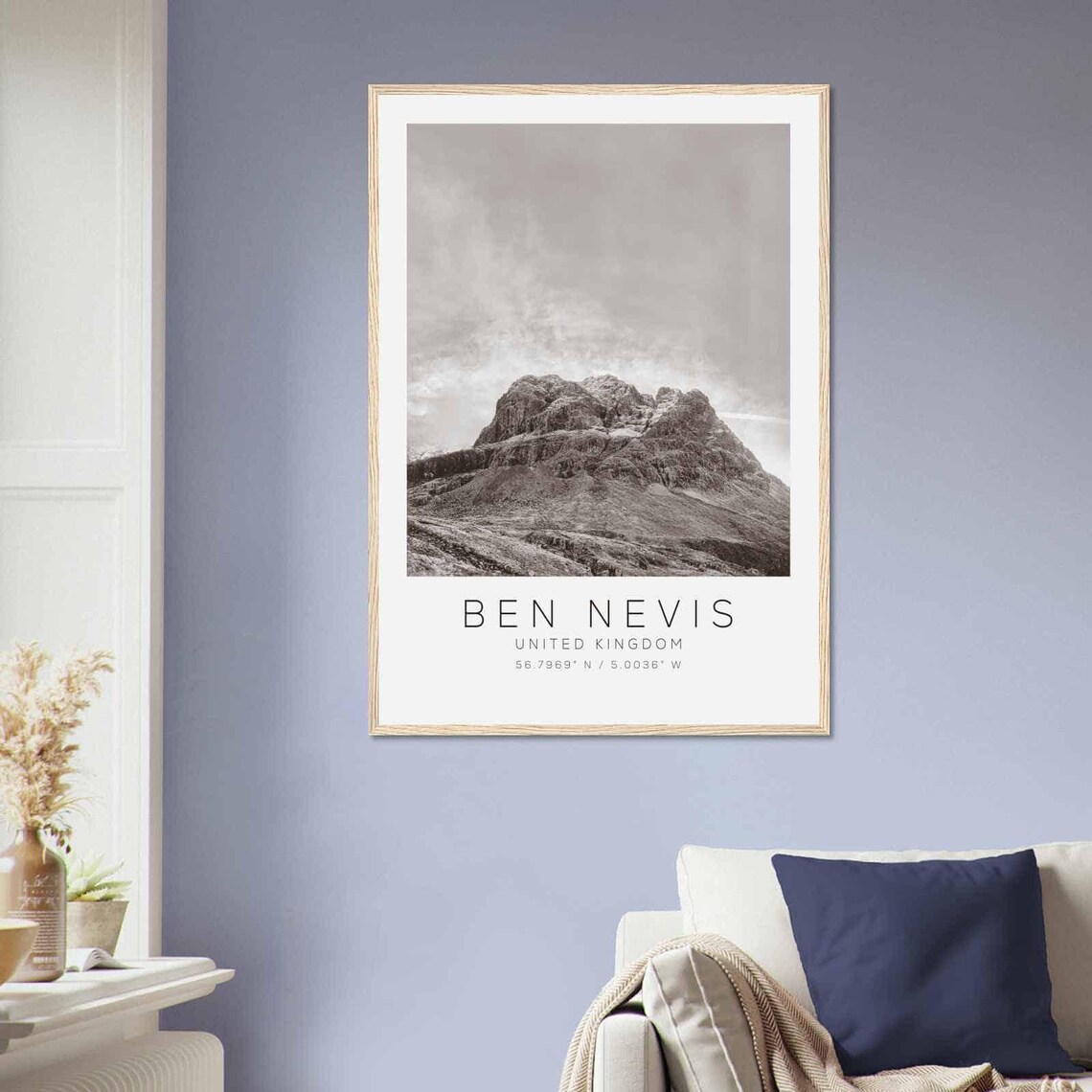 Ben Nevis United Kingdom Travel Photo Poster Bw Ben Nevis Travel Print Minimalist Travel Poster Print - Image 2