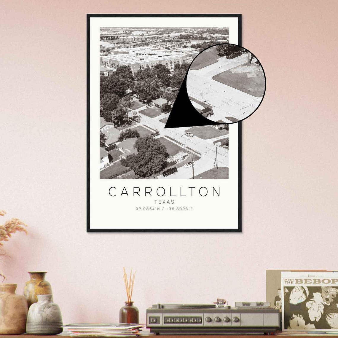 Carrollton Texas Suburban Neighborhood Aerial View Travel Poster - Image 4