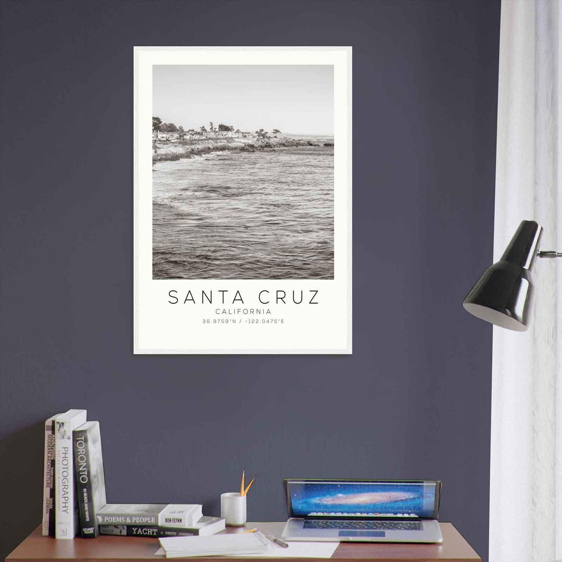 Santa Cruz California Photo Travel Poster Santa Cruz Travel Print Minimalist Travel Print Ds2 - Image 3