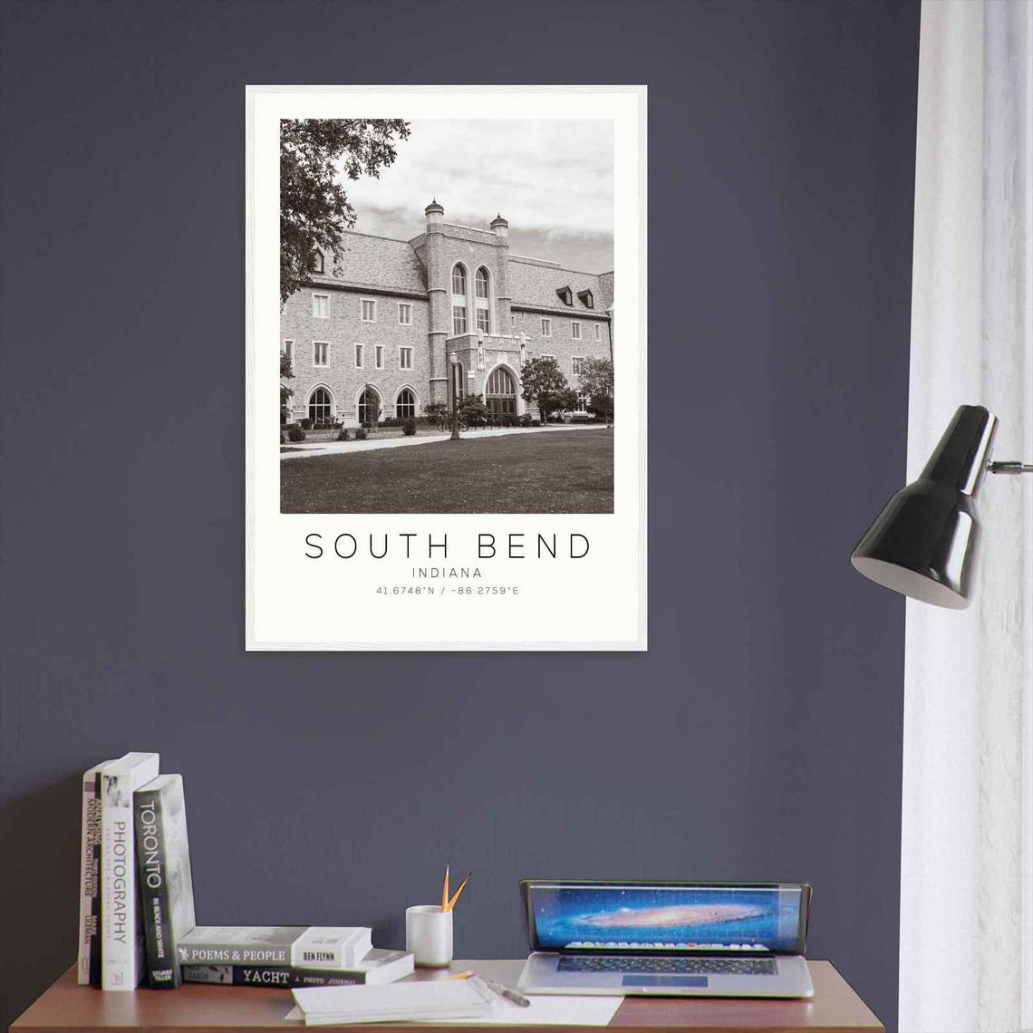 South Bend Indiana Notre Dame Campus Hall Minimalist Photo Poster - Image 3
