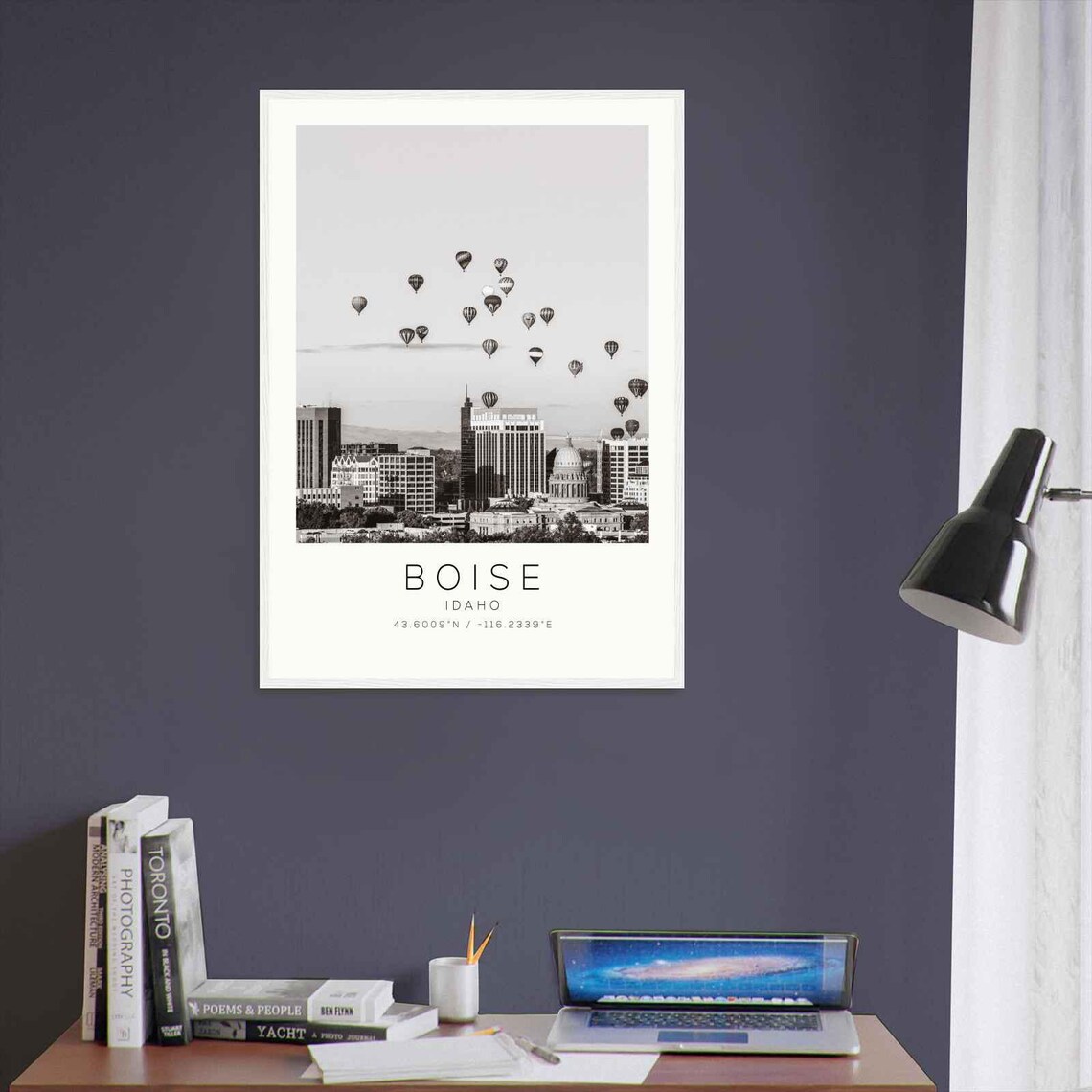 Boise Idaho Hot Air Balloons Over Downtown Skyline Photo Poster - Image 3