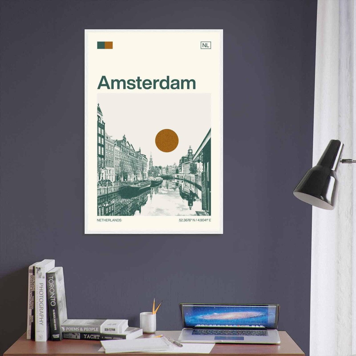 Amsterdam Netherlands Minimalist Travel Poster, Monochrome - Image 3