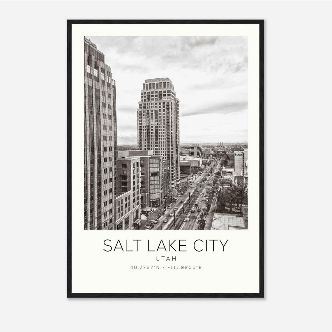 Salt Lake City Utah Photo Travel Poster Salt Lake City Travel Print Minimalist Travel Print Ds1
