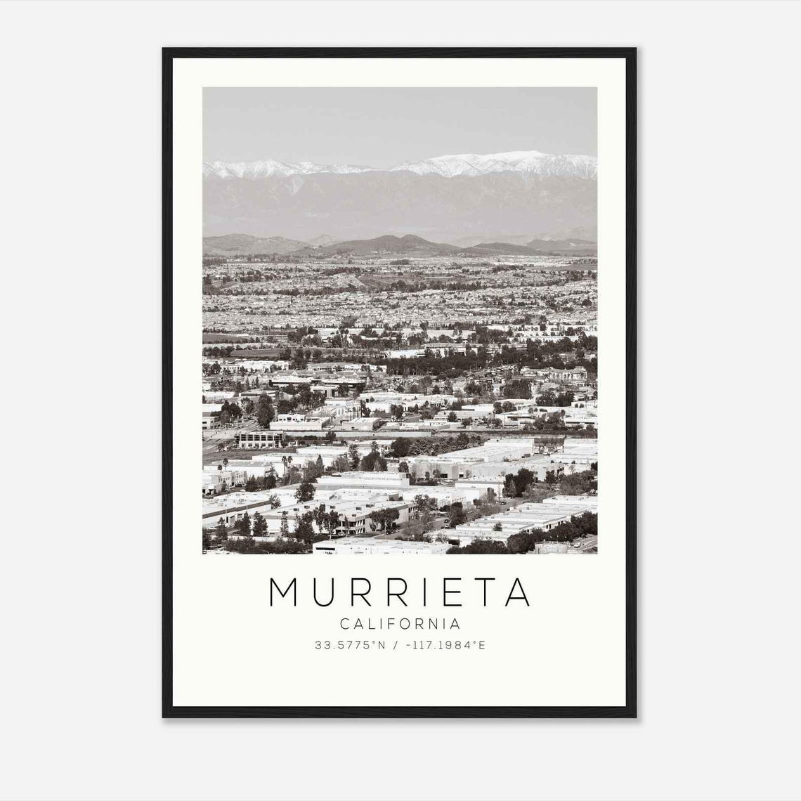 Murrieta California Valley Mountain Panorama Minimalist Travel Poster