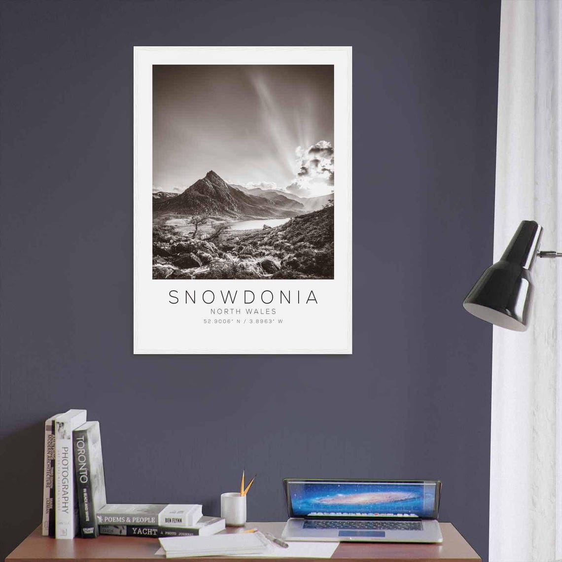 Snowdonia North Wales Travel Photo Poster Bw Snowdonia Travel Print Minimalist Travel Poster Print - Image 3