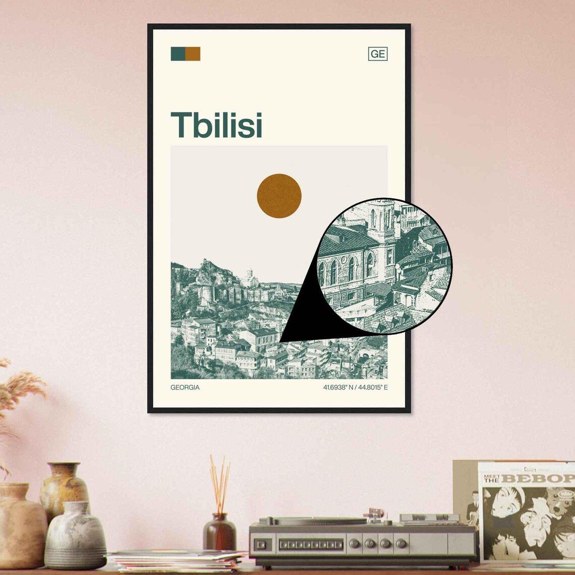 Tbilisi Georgia Minimalist Monochrome Travel Poster - Image 4