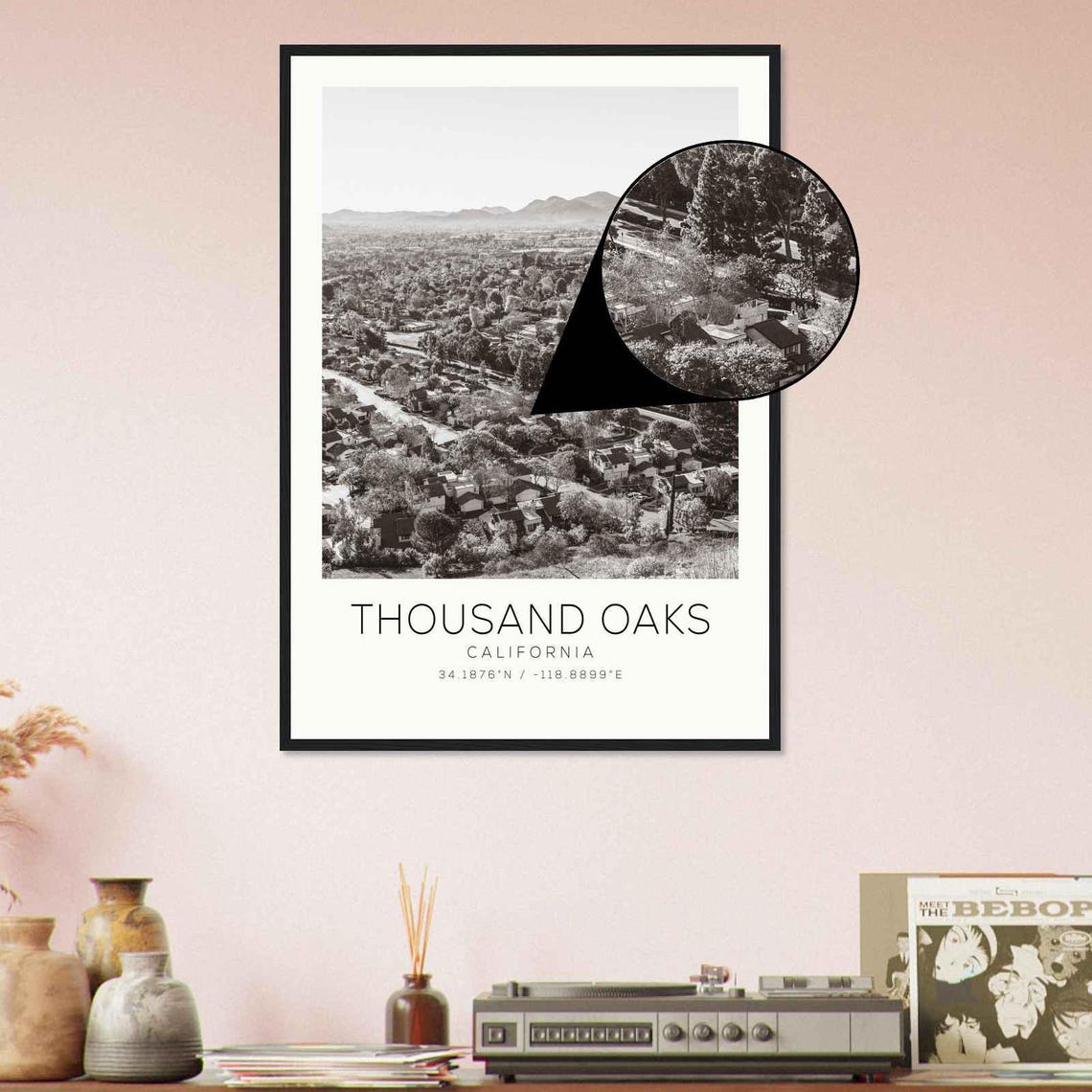 Thousand Oaks California Mountain Panorama Minimalist Photo Poster - Image 4