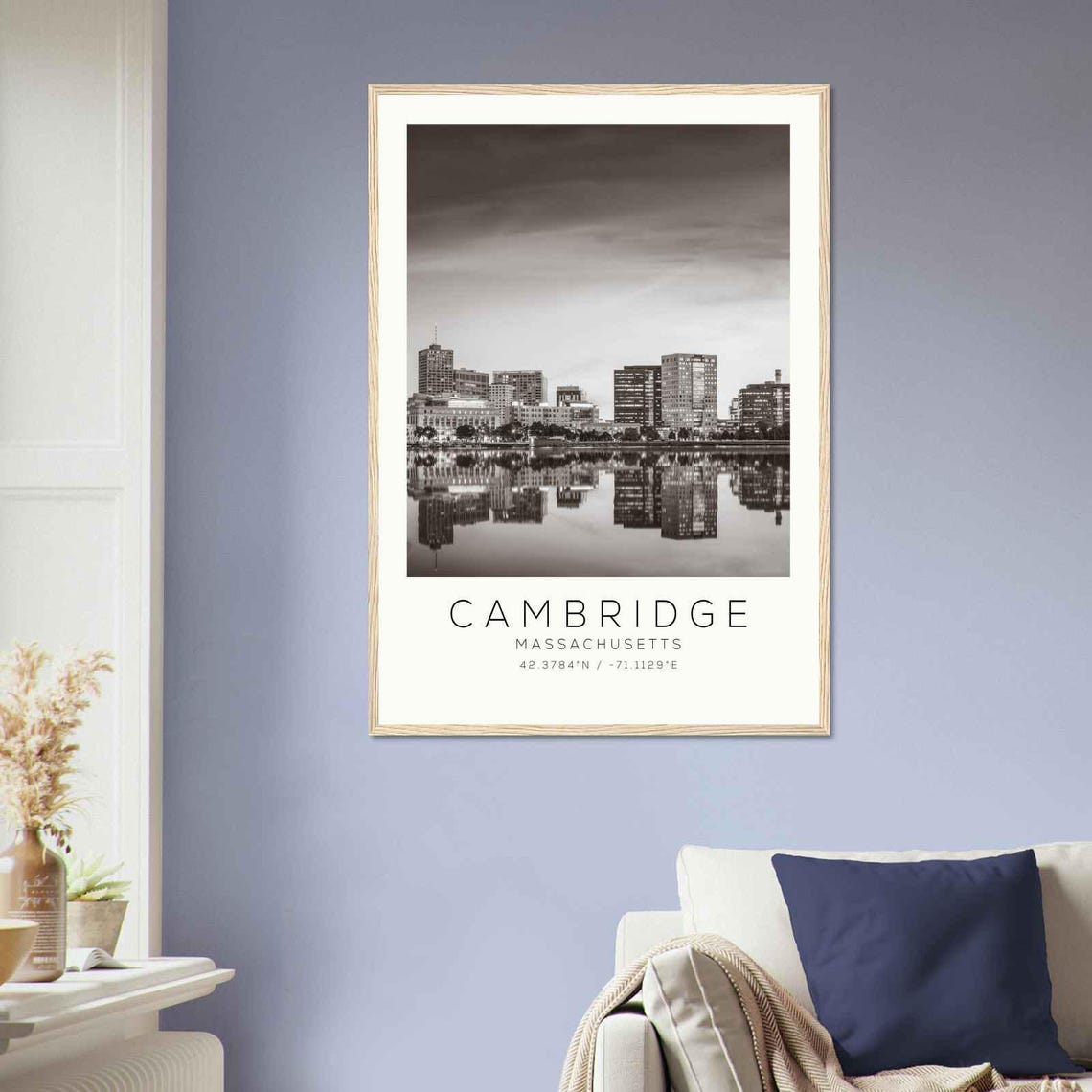 Cambridge Massachusetts Skyline Charles River Reflection Photo Poster - Image 2