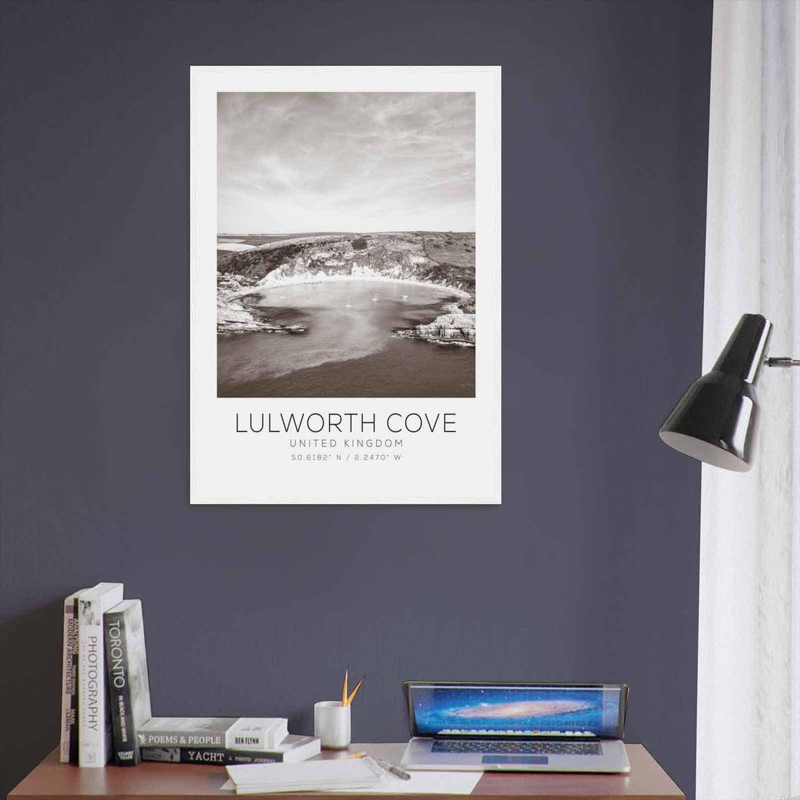 Lulworth Cove United Kingdom Travel Photo Poster Bw Lulworth Cove Travel Print Minimalist Travel Poster Print - Image 3